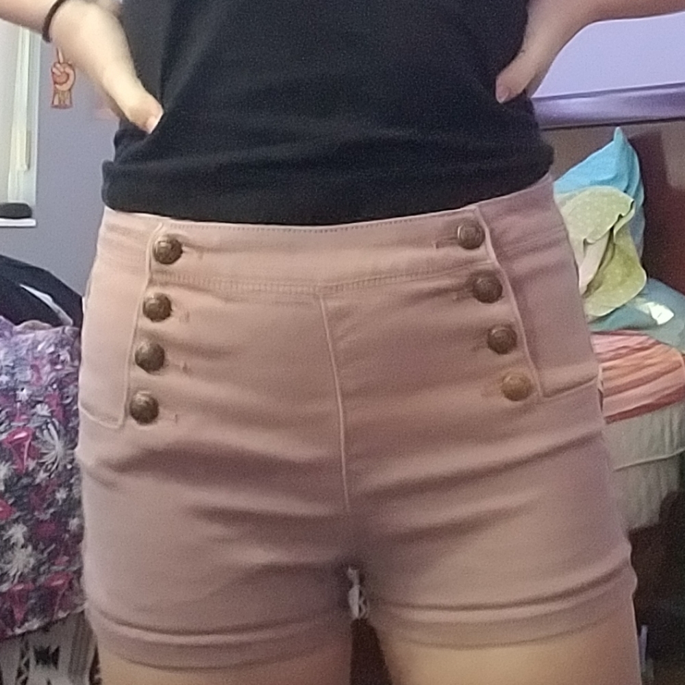 pink hi waisted shorts